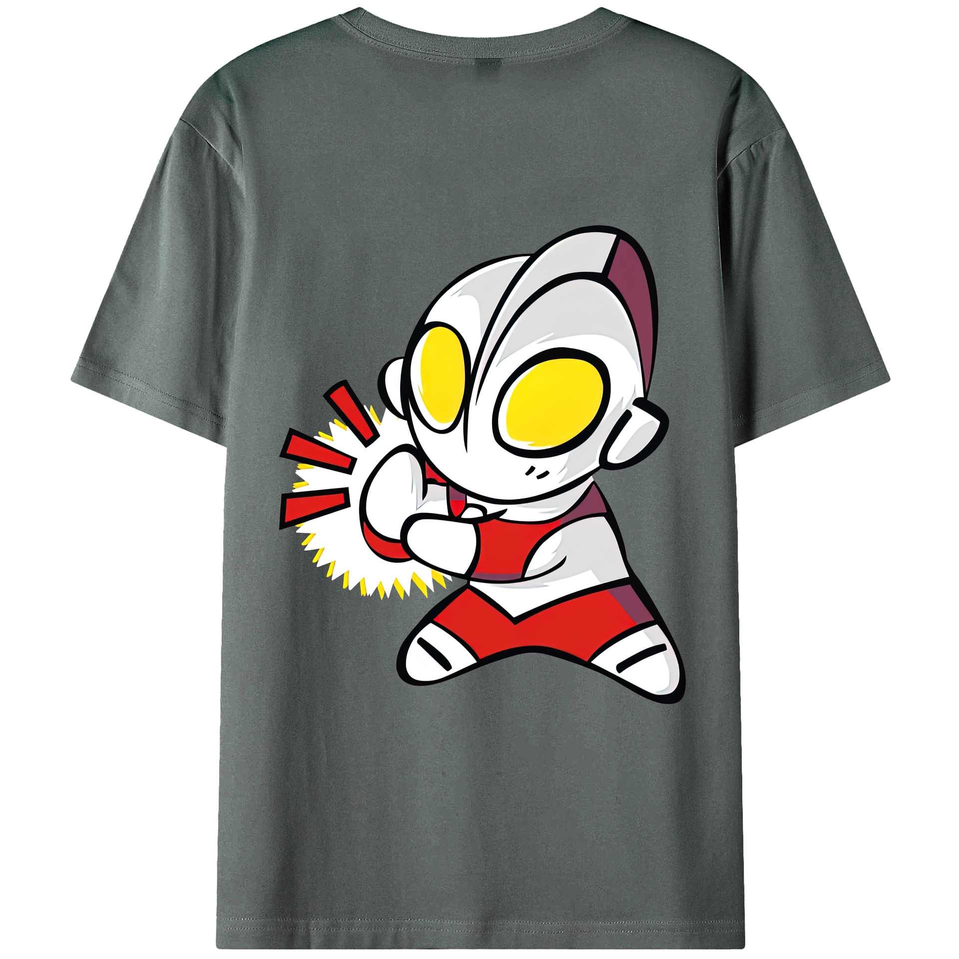 （画像用） ウルトラマン Ultraman 綿100％ メンズ半袖Tシャツ（バックプリント） 通気性